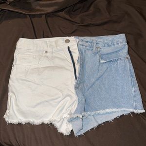 Half white high waisted shorts